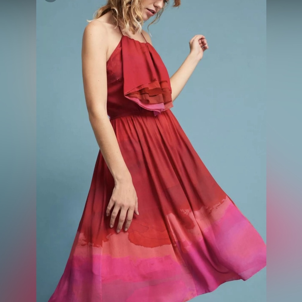 Anthropologie Tracy Reese Cascade Halter Dress - Size 0